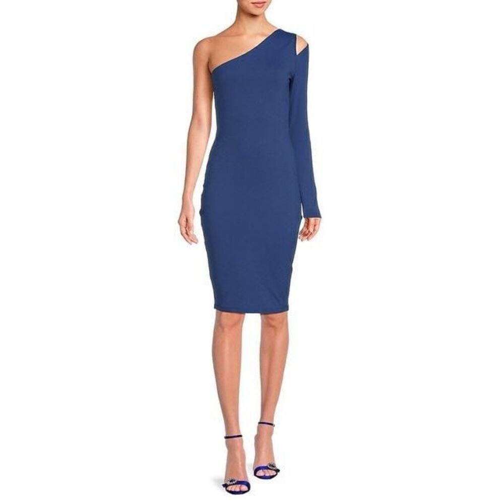 Susana Monaco One Arm Slit Shoulder Dress New